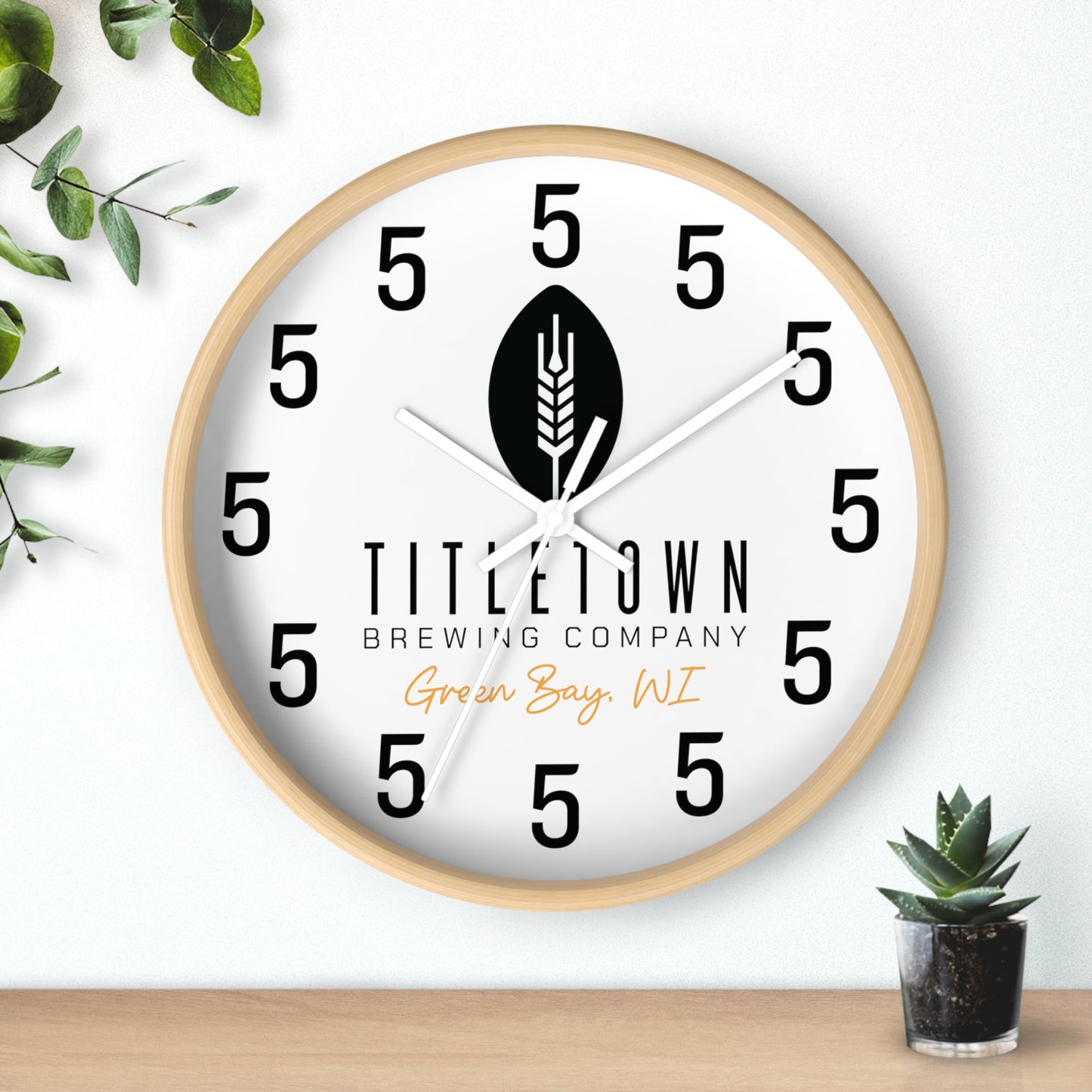 Titletown Brewing Company 5 O'clock Wall Clock