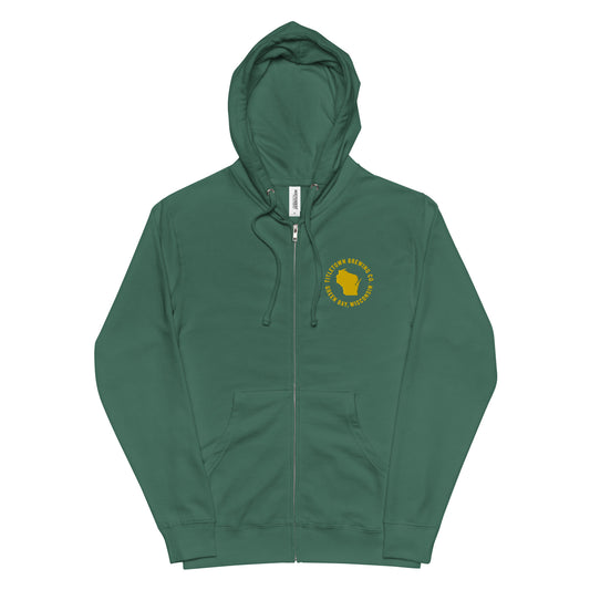 Titletown Brewing Co. Green Bay WI Unisex fleece zip up hoodie